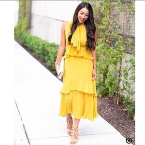 Strut & Bolt yellow midi dress with slip